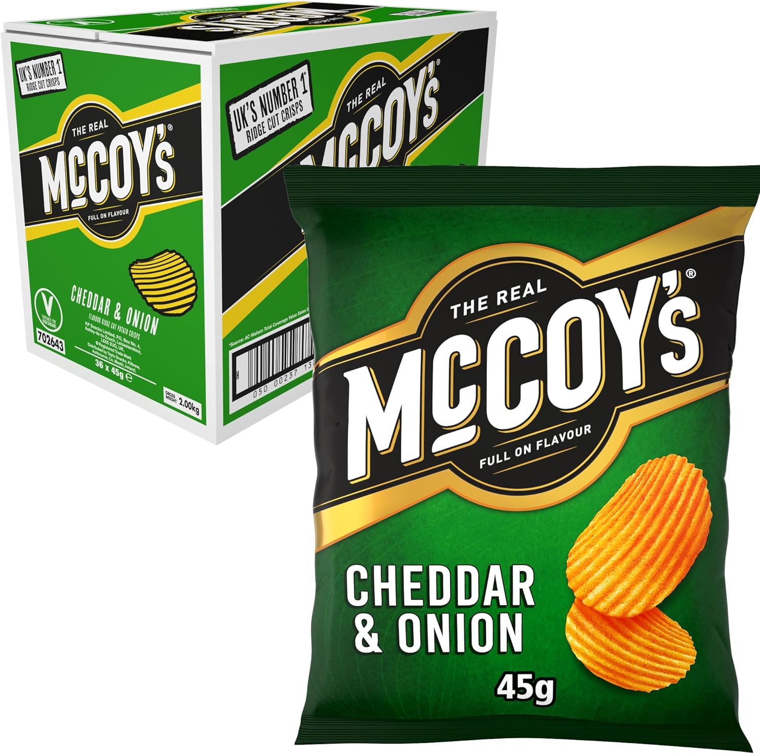 McCoys Cheddar & Onion 36 x 45g